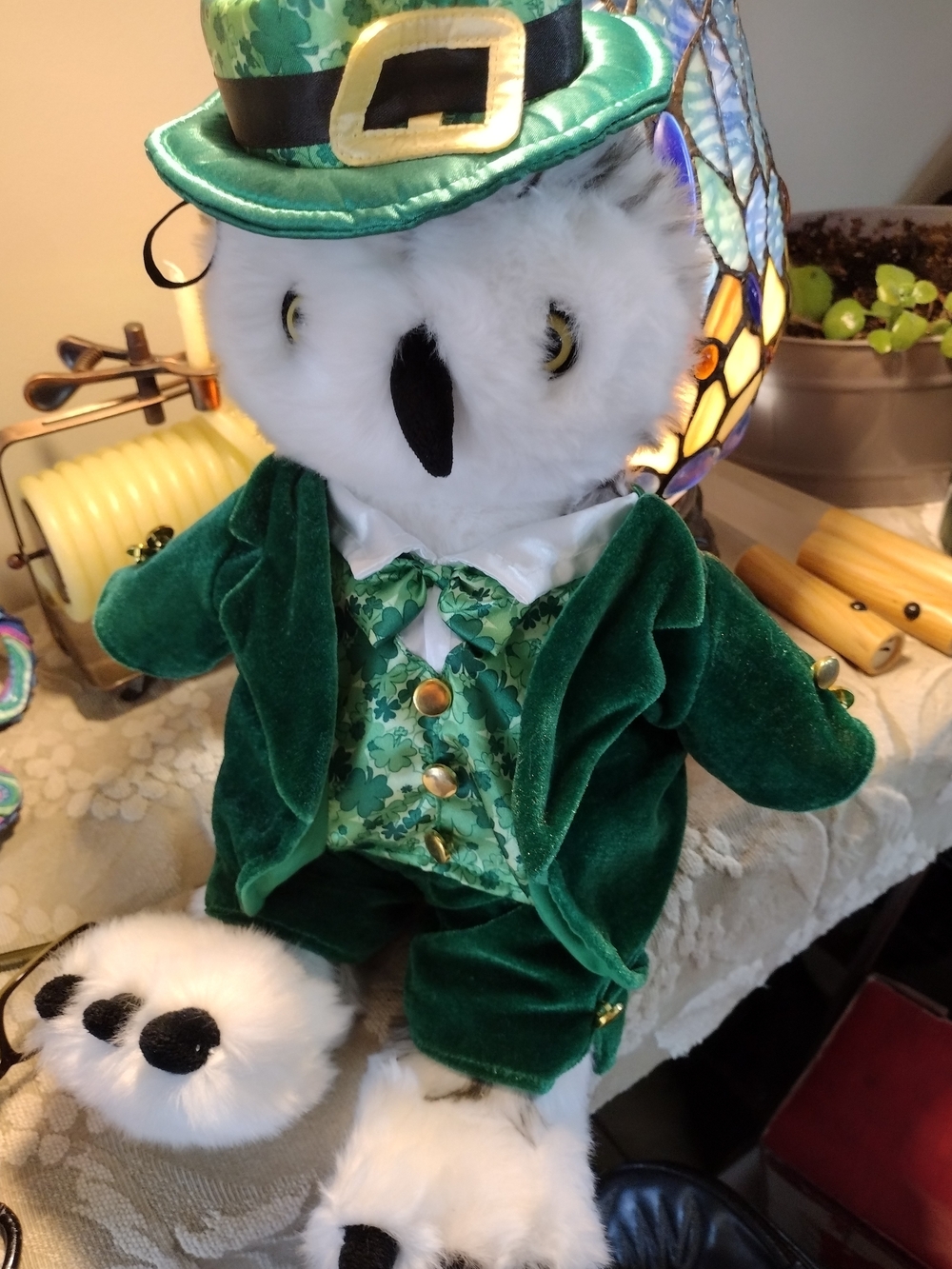 Build A Bear Harry Potter Hedwig Owl Plush With Leprechaun Outfit